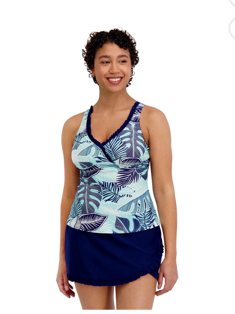ZeroXposur Women's 2 Piece Ruffle Tankini Set